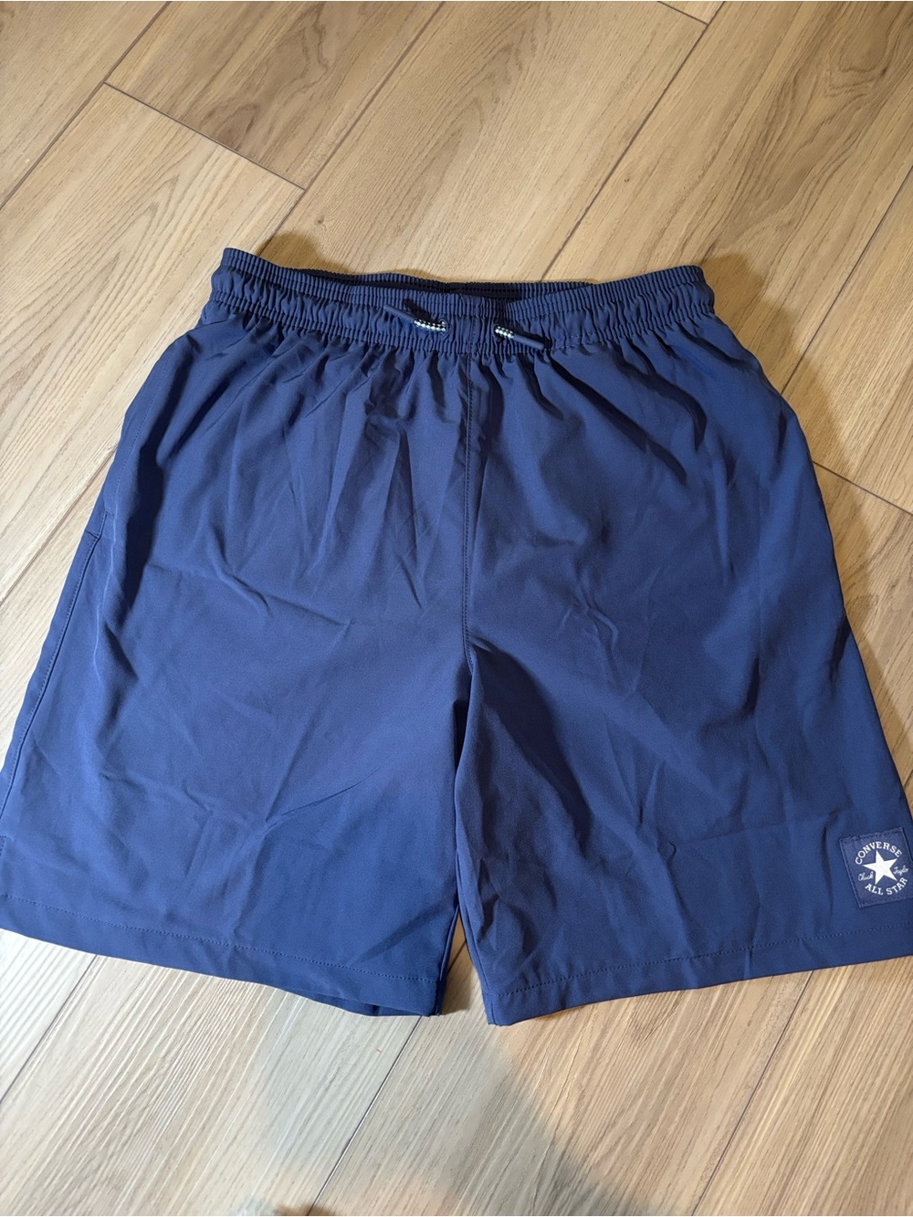 Converse Navy Blue Kids Athletic Shorts with Logo Patch